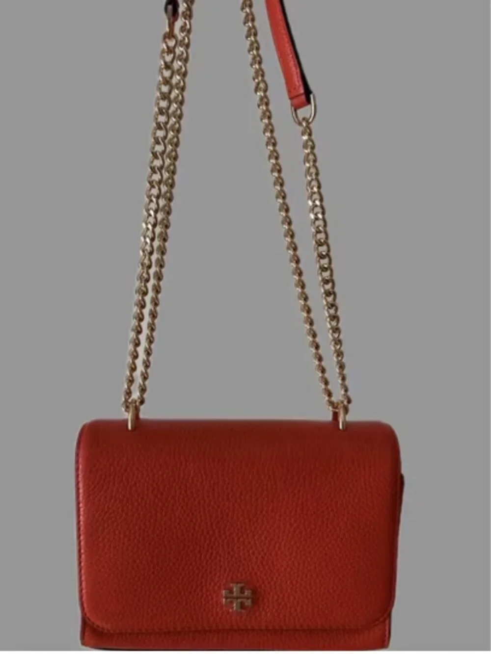 Tory Burch Carter Shrunken Shoulder Bag Small Poppy Red